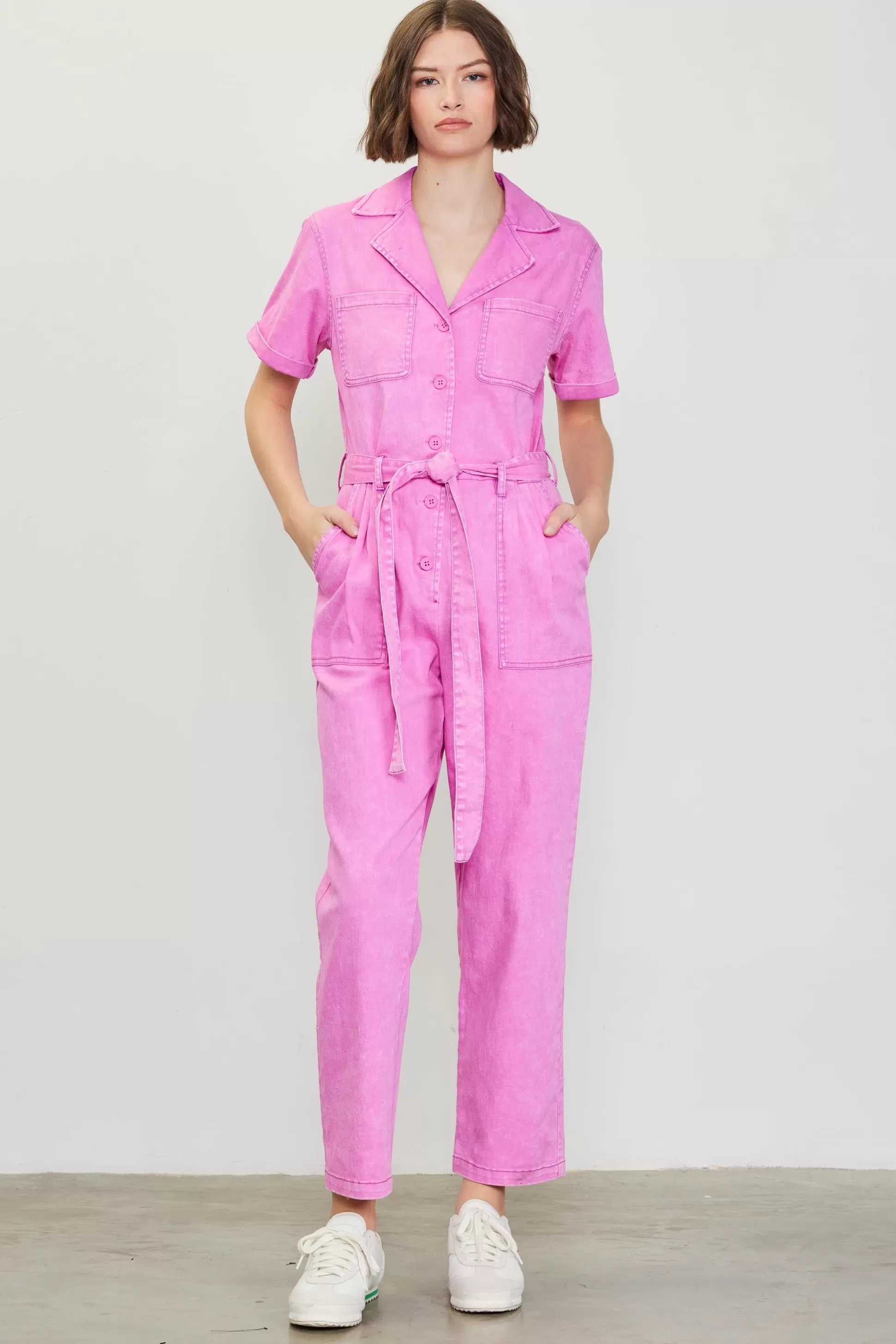 SKIES ARE BLUE Jumpsuits>Kendall Washed Utility Jumpsuit Roseviolet