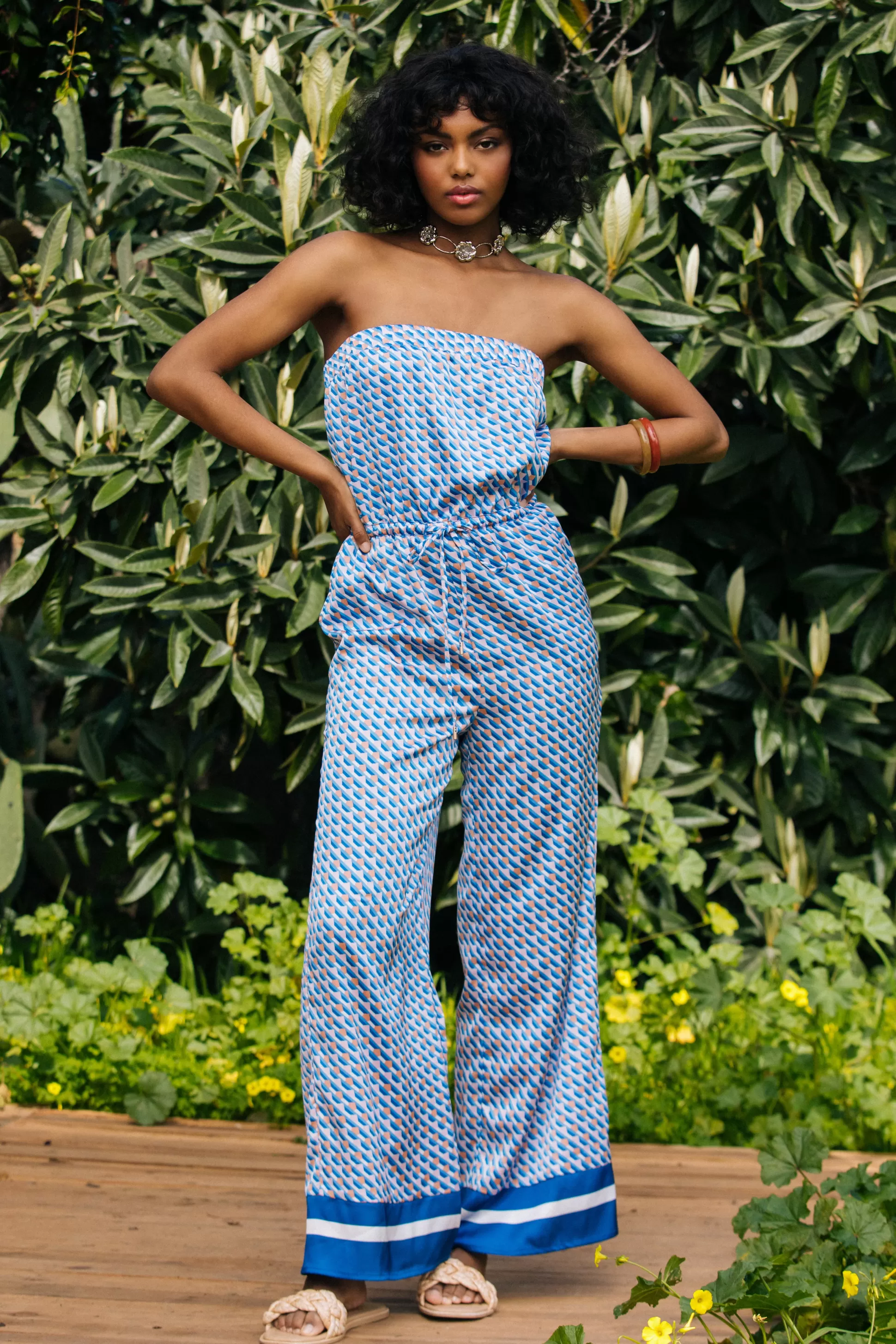 SKIES ARE BLUE Jumpsuits>Livia Bandana Print Jumpsuit Multi-blue-orange