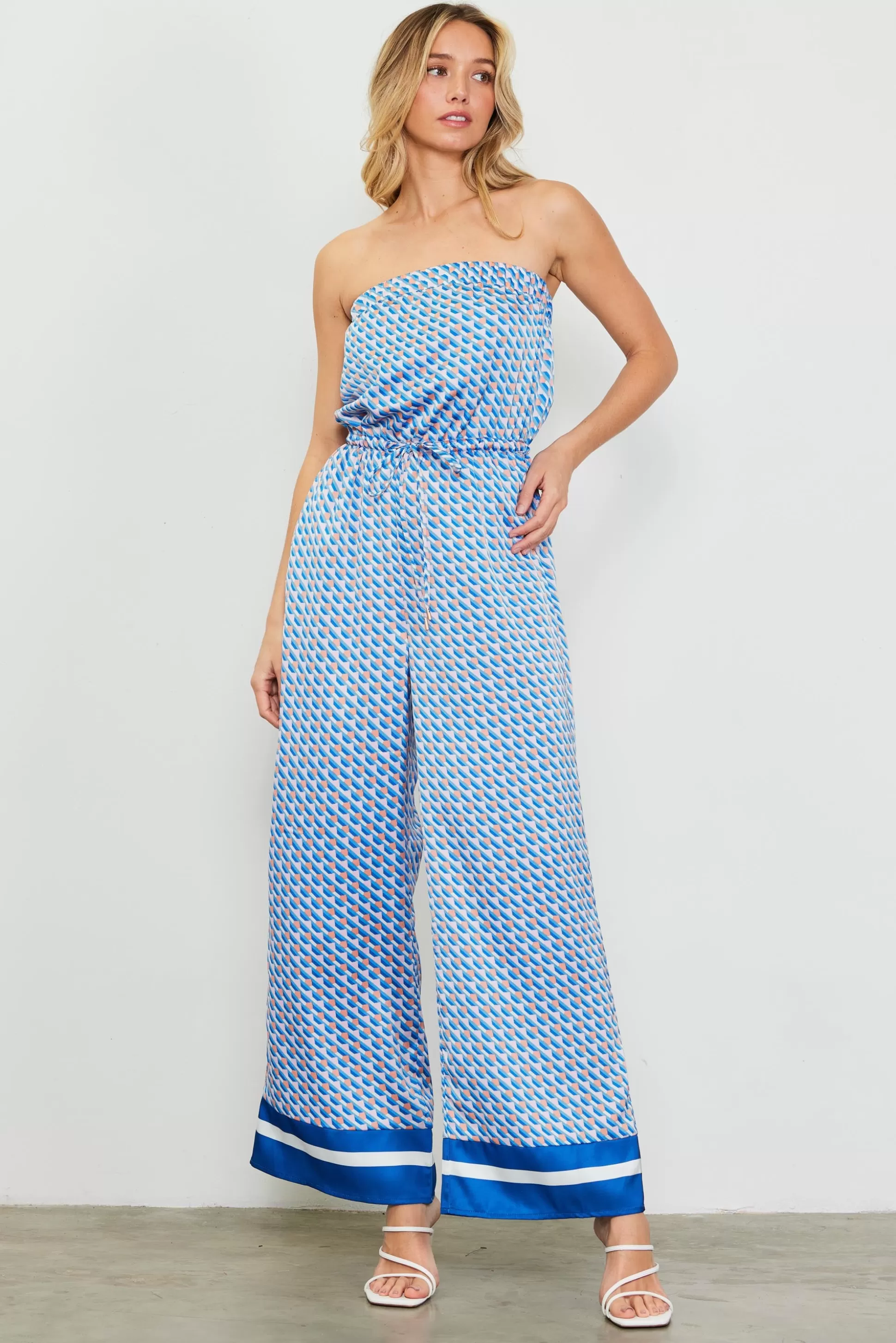 SKIES ARE BLUE Jumpsuits>Livia Bandana Print Jumpsuit Multi-blue-orange