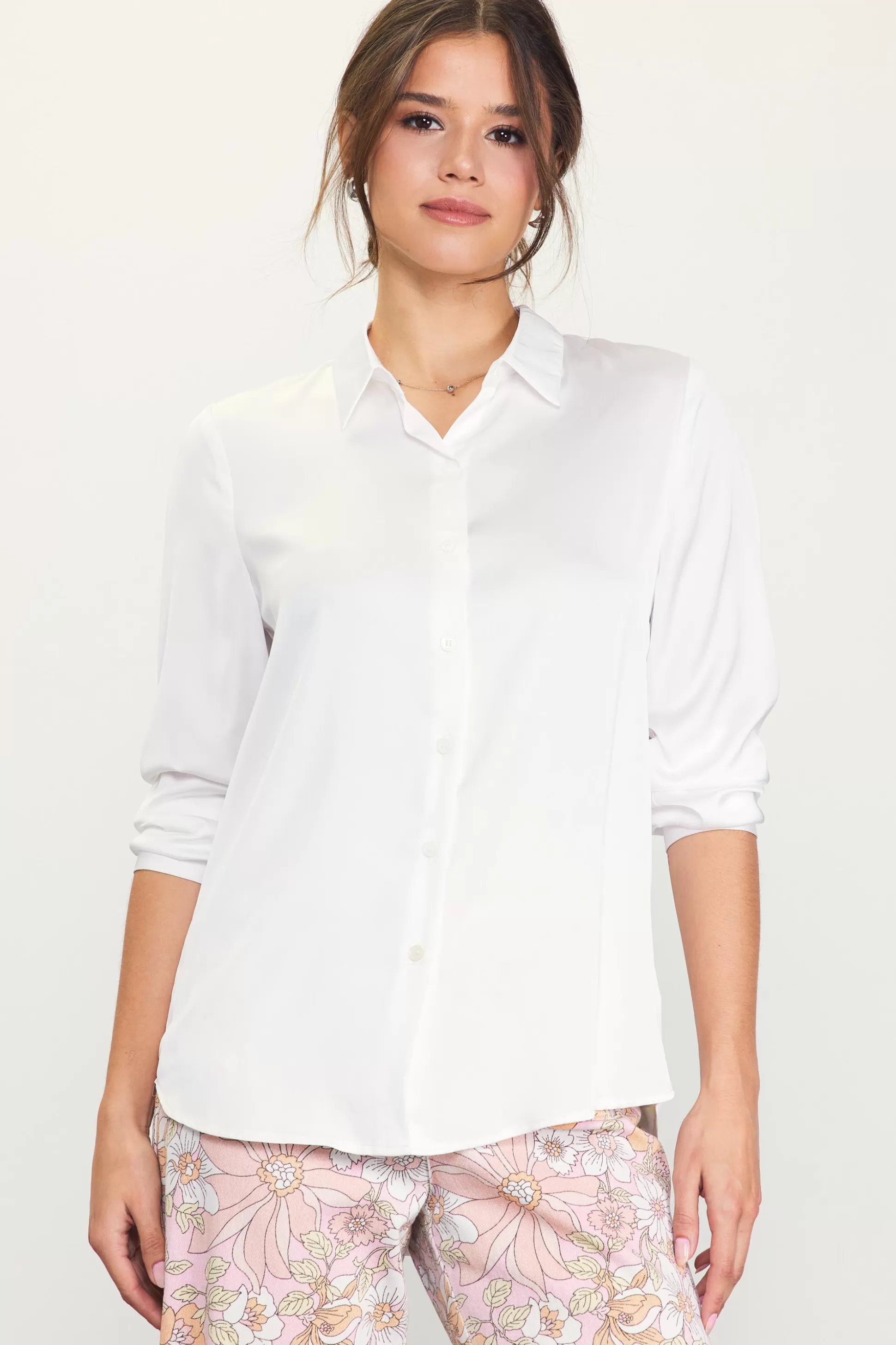 SKIES ARE BLUE Blouses | Long Sleeve Tops>Recycled Classic Button Down Top White