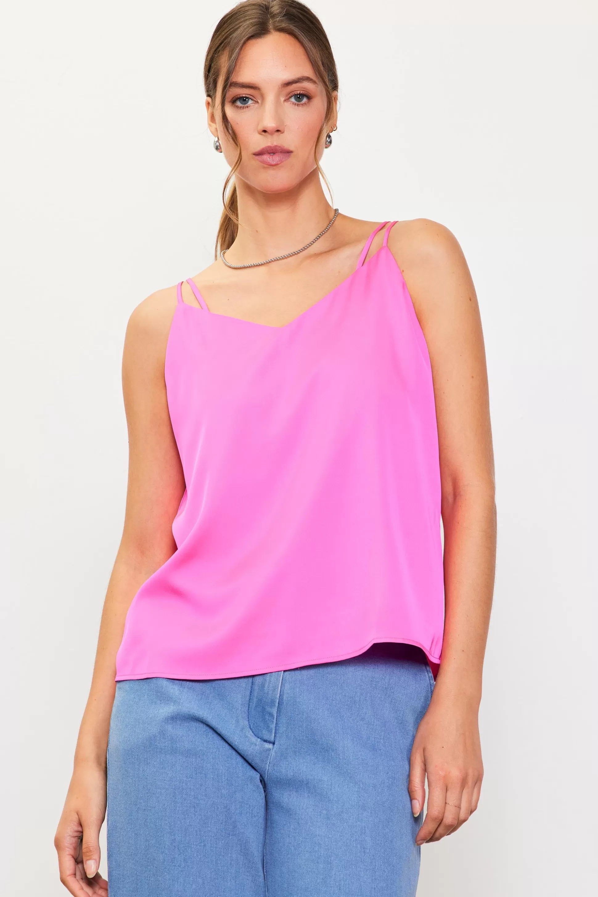 SKIES ARE BLUE Sleeveless Tops>Recycled Double Strap Cami Prettyinpink