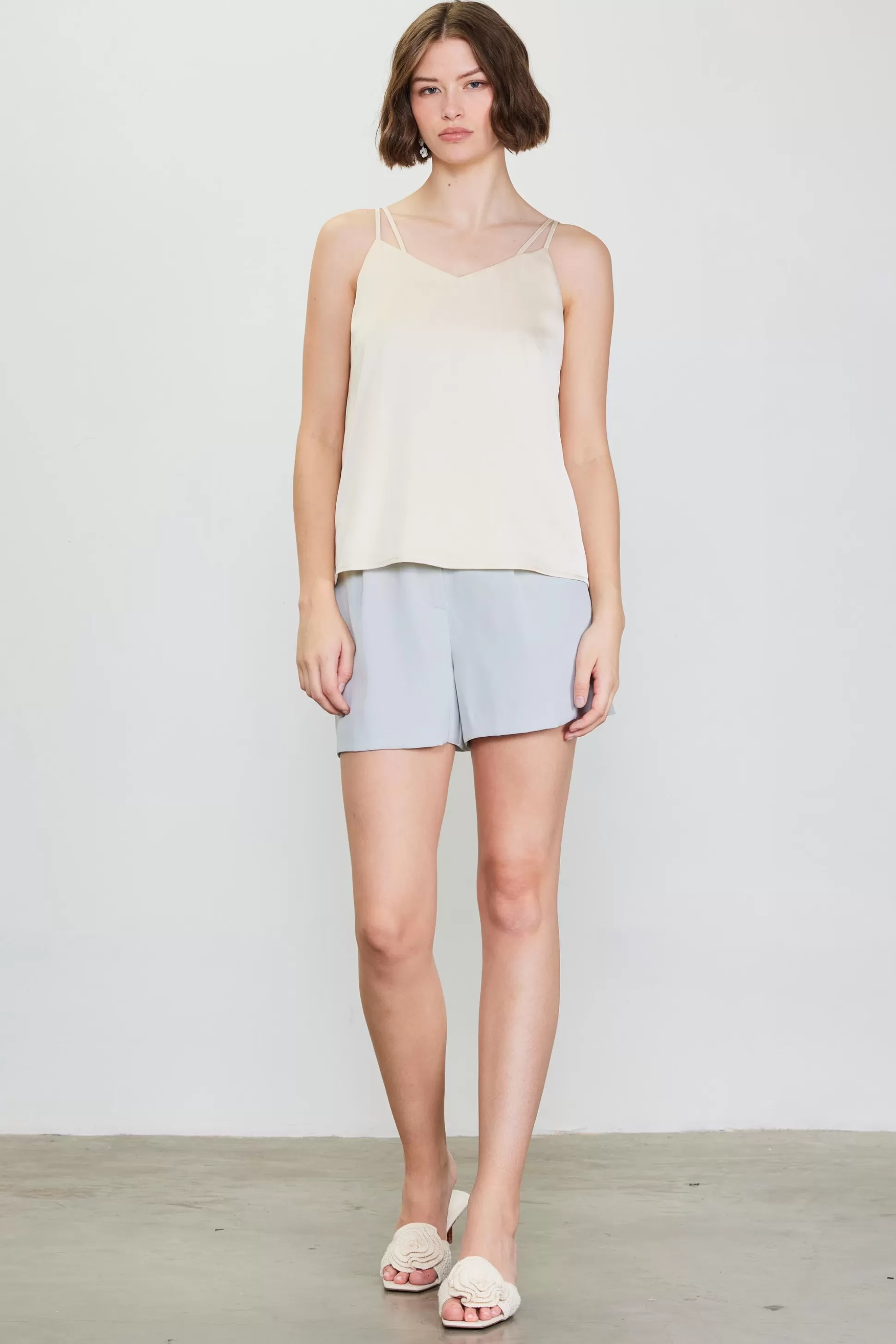 SKIES ARE BLUE Sleeveless Tops>Recycled Double Strap Cami Shell